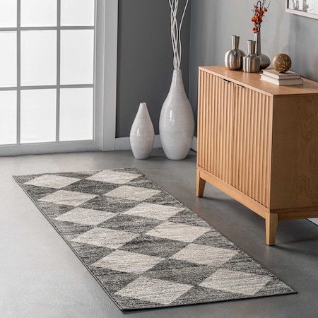 Nuloom Gianna Contemporary Geometric Checker Tile Area Rug 2ft 8in x 8ft CFDR12A-2808